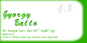 gyorgy ballo business card